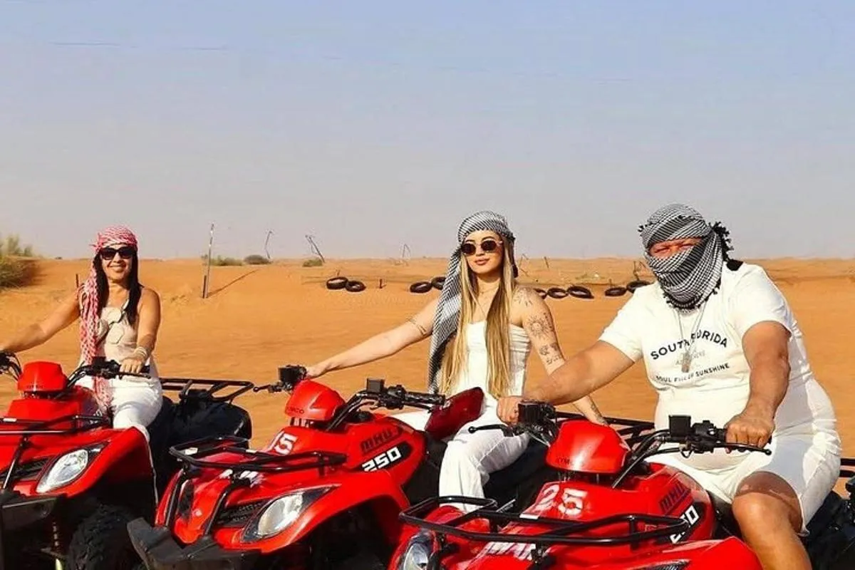 Vip Desert Safari Dubai with Quad bike Camel Riding BBQ Dinner